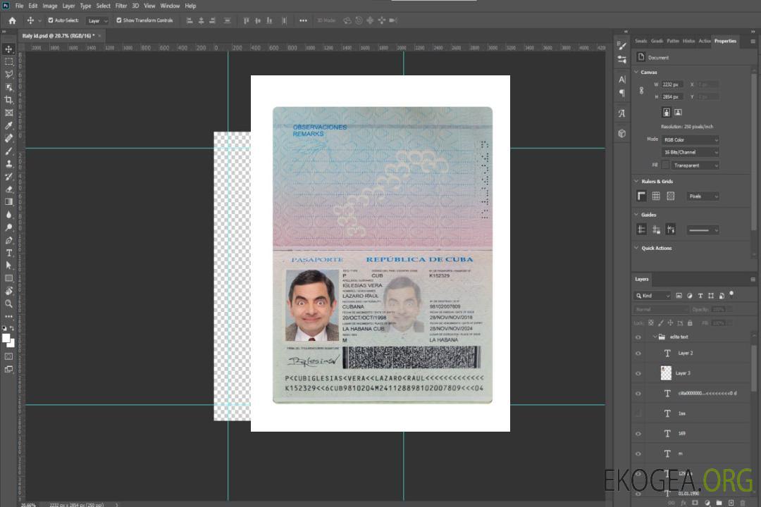 Passeport cubain 2018-présent template Passeport cubain 2018-présent template